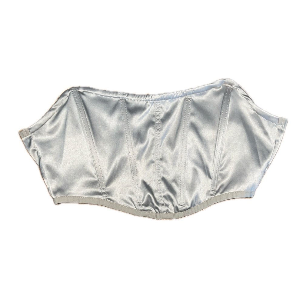 Garage - Satin Zip-up Strapless Corset - XS